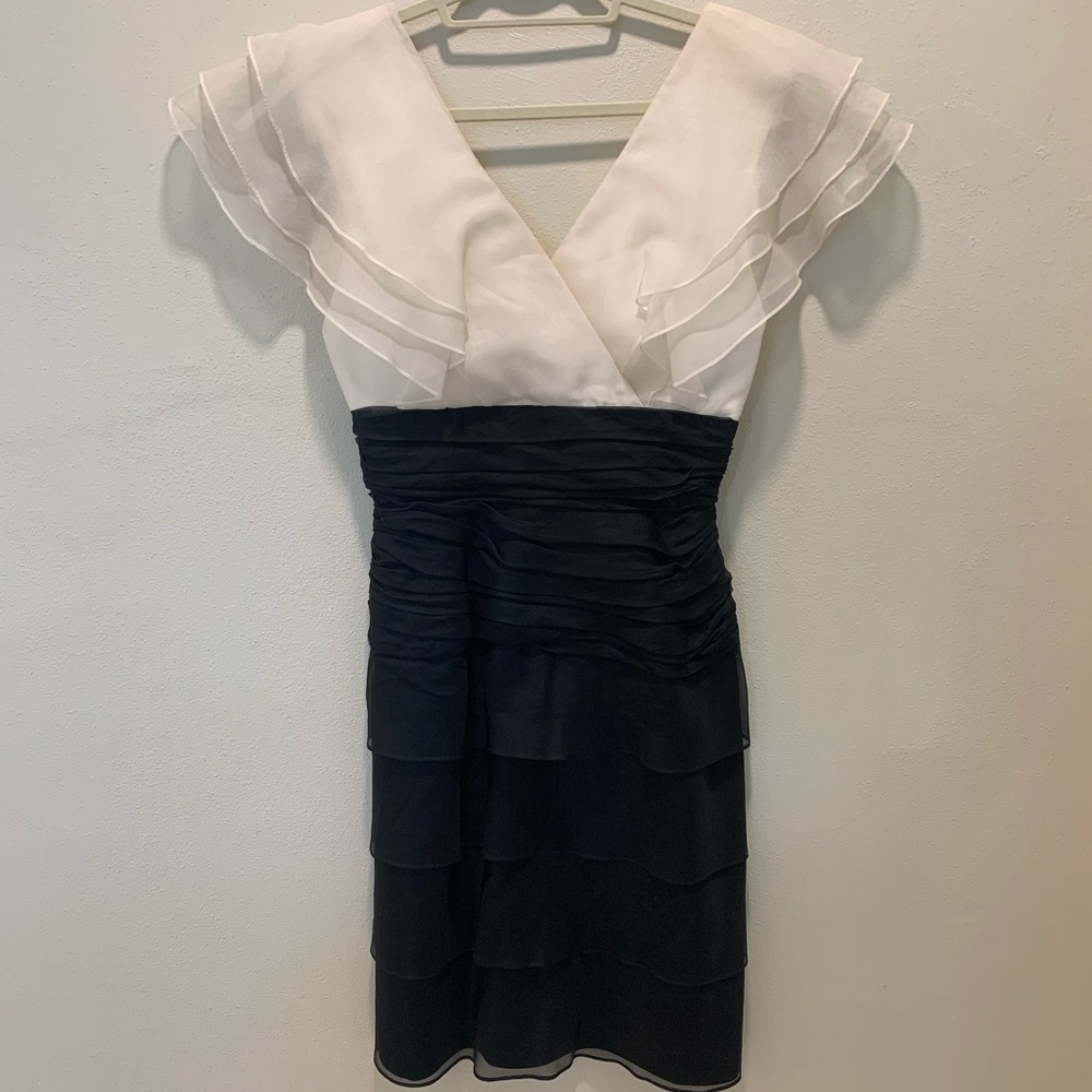 Vintage LILLIE RUBIN Black White Dress Size 10